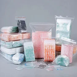 200PCS Cute Plastic PE Ziplock Storage Bag DIY Matcha Toys Battery Jewelry Trinkets Chains Earrings Gifts Packaging Pouches