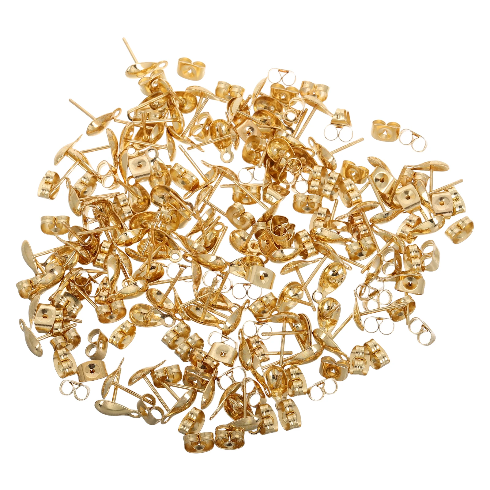 

100pcs Earrings Post Loop Ball Studs Stainless Steel Lightweight Fashionable Women Ear Accessories Jewelry Making Supplies