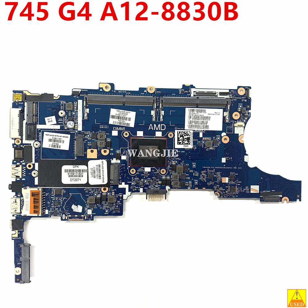 Материнская плата для ноутбука HP EliteBook 745 G4 915917-601 915917-001 915917-501 с процессором A12-8830B 100% полностью протестирована