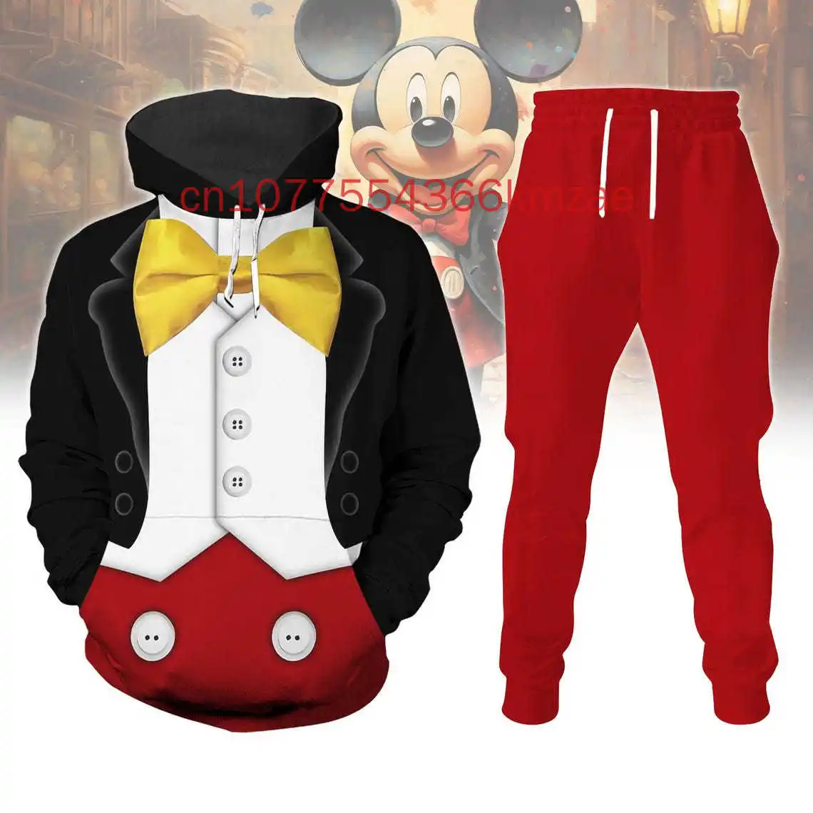 

2025 New Disney Mickey Mickey Hoodie Jogging sweatpants Sportswear 3D Print Men's And Women's Sportswear set