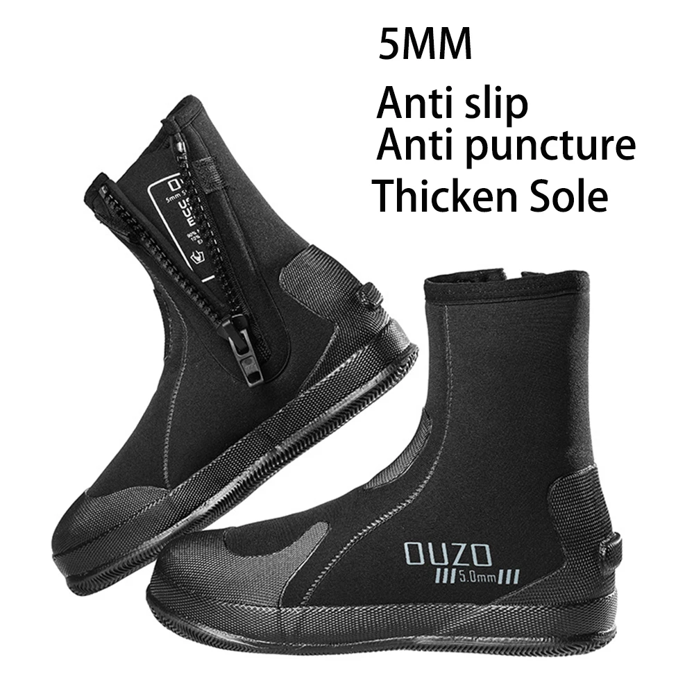 

5mm SCR Neoprene High Upper Warm Boots Winter Water Sport Surfing Fishing Scuba Diving Shoes Anti Scratch Beach Boots Shoes