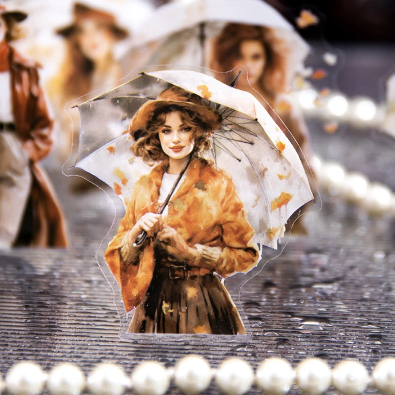 Sticker Pack 30sheets/bag Raining Girls Stickers Scrapbooking Stationery DIY & Handbook Phone Case Notebook Decoration