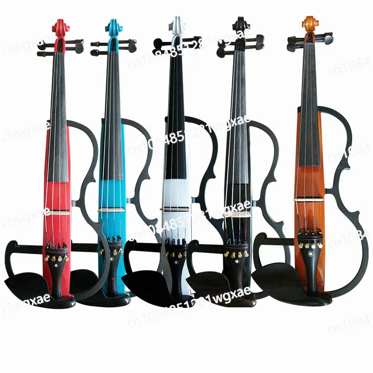 4/4 메이플 솔리드 우드 컬러 블록 전자 바이올린 전문가용 현악기 강한 음색 전부 수제
