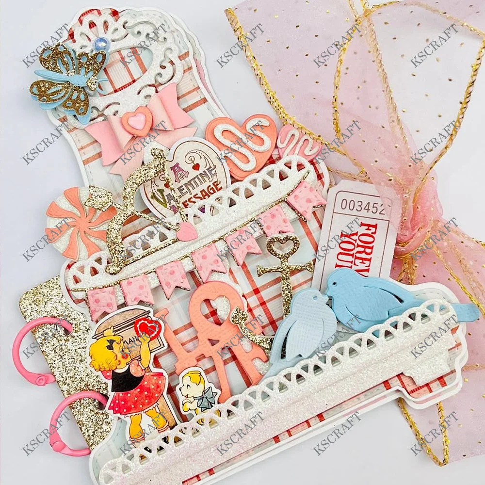 KSCRAFT Tiered Tray Mini Album Cutting Dies Stencils for DIY Scrapbooking Decorative Embossing DIY Paper Cards