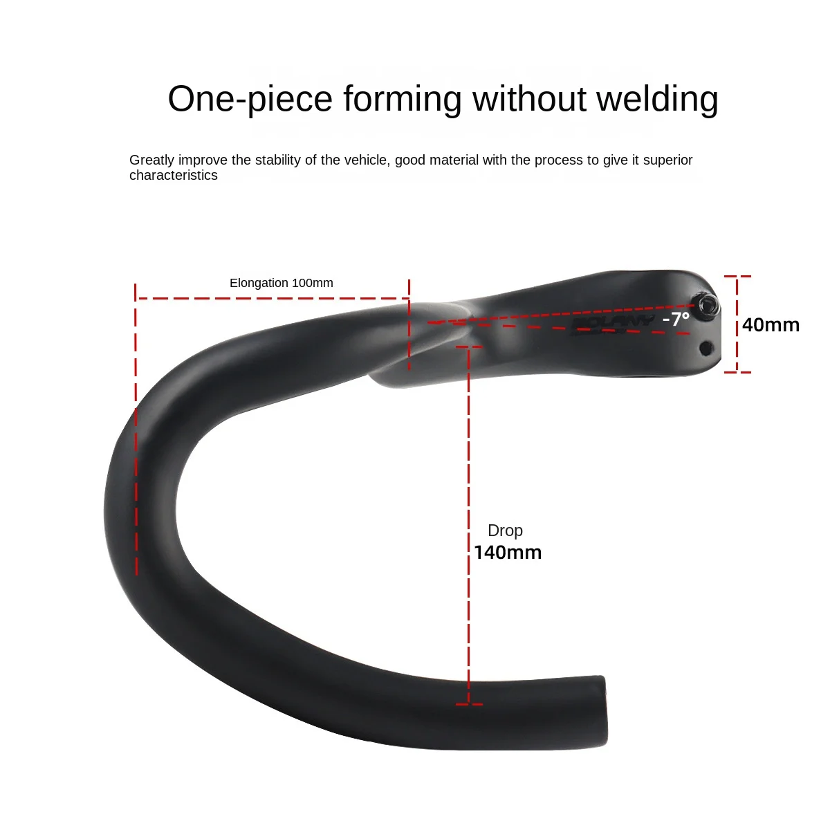 Road Bike One-Piece Aluminum Alloy S-Shaped Curved Handlebar Lightweight Reduce Air Resistance