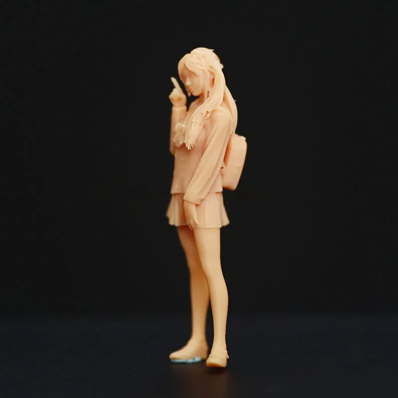 1:64 1/87 Schoolgirl School Uniform Female Teacher Miniature Model Sand Table Villain Scene Need To Be Colored By Yourself