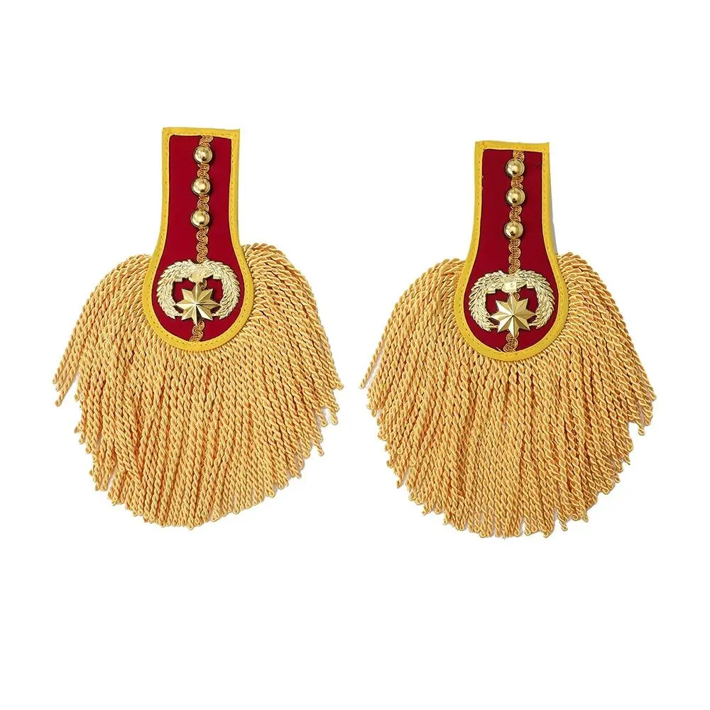 1Pair Multipurpose Shoulder Pad Epaulettes Brooch Board Colorful Tassel Fringe Epaulets With Buckle Jackets Overcoats Epaulett view 3