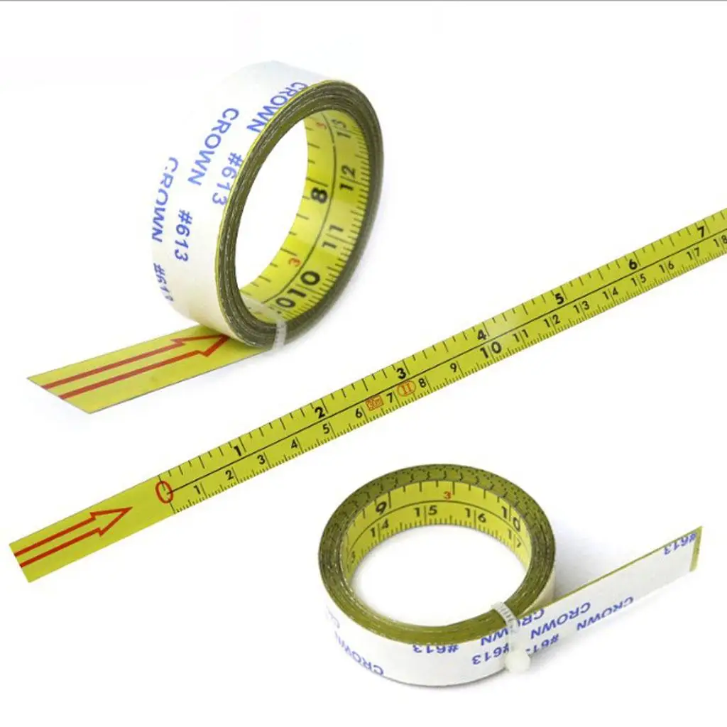 Ruler Tape Steel Self Adhesive Stick-on Measurement for Countertops Walls Poles Miter Track Stop