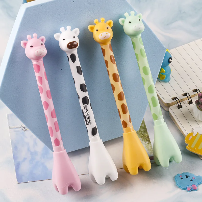 

Wholesale Cartoon Cute Giraffe Neutral Pen with High Aesthetic Value Simulation Design, Student Stationery Smooth