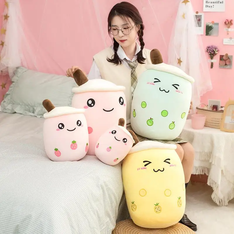 

Plushies Bubble Tea Plush Toys Imitation Fruit Milk Tea Cup Pillow Plush Toy Pearl Tea Doll Cloth Doll Gift Home Room Decoration