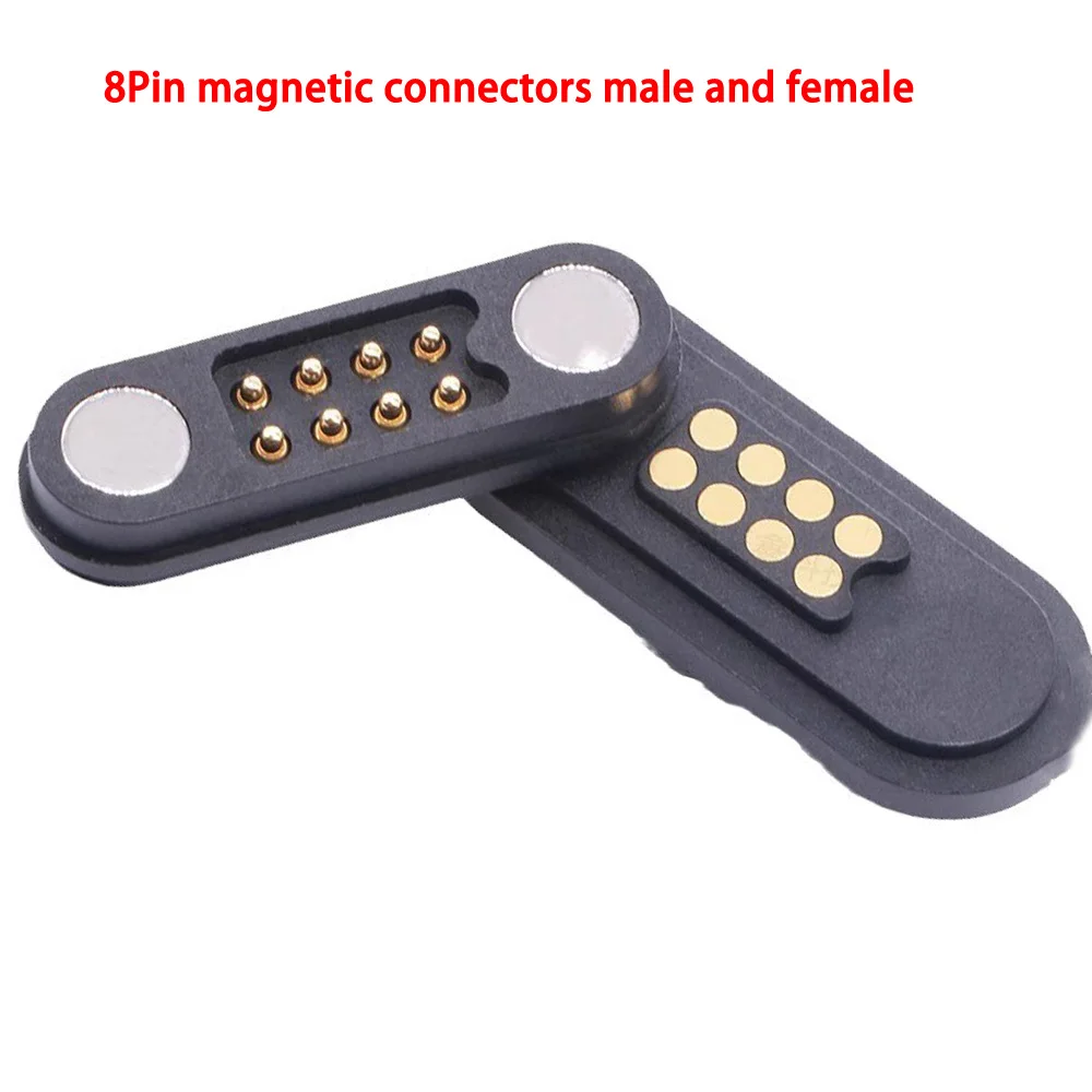 

8-Pin Magnetic Pogo Pin Connector 8P Spring Loaded Pogopin Male and Female Contacts DC Power Charging Receptacle