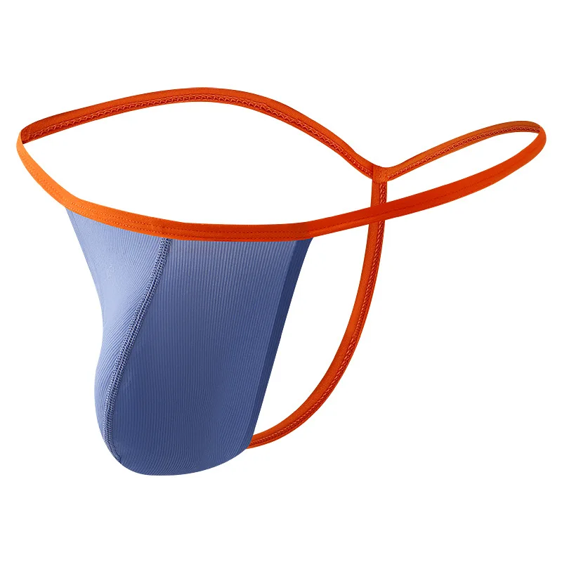 

Новые модные мужские стринги с низкой талией, дышащее ледяное шелковое U-образное выпуклое нижнее белье с высокой вилкой, разноцветное CMF378