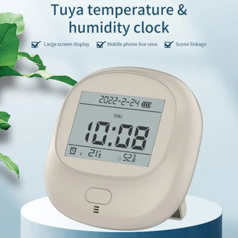 Tuya Weather Station Clock App Control Temperature And Humidity Detector Automatic Electronic Smart Life Wireless Smart Home