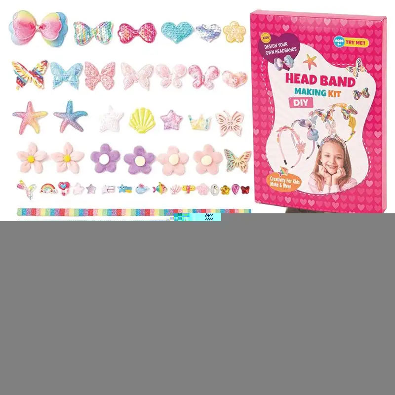 

Headband Craft Kit For Girls Girls DIY Headband Kit With 6 Bands Fun Headband Making Kit Make Your Own Headbands For Girls Kids