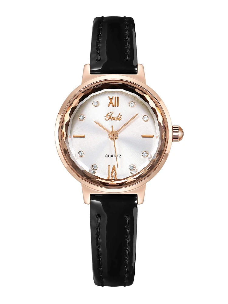 النسخة الكورية من الساعات البنية الصغيرة الطالب المتخصصة الراقية ساعة كوارتز نسائية فاخرة مرصعة بالألماس #2