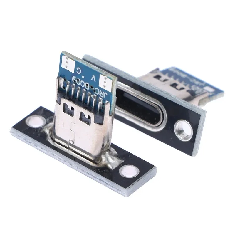 5Pcs USB 3.1 Type C Socket with Screw Fixing Plate Type-C USB Jack 3.1 Type-C 2Pin 4Pin Female Connector Jack Charging Port