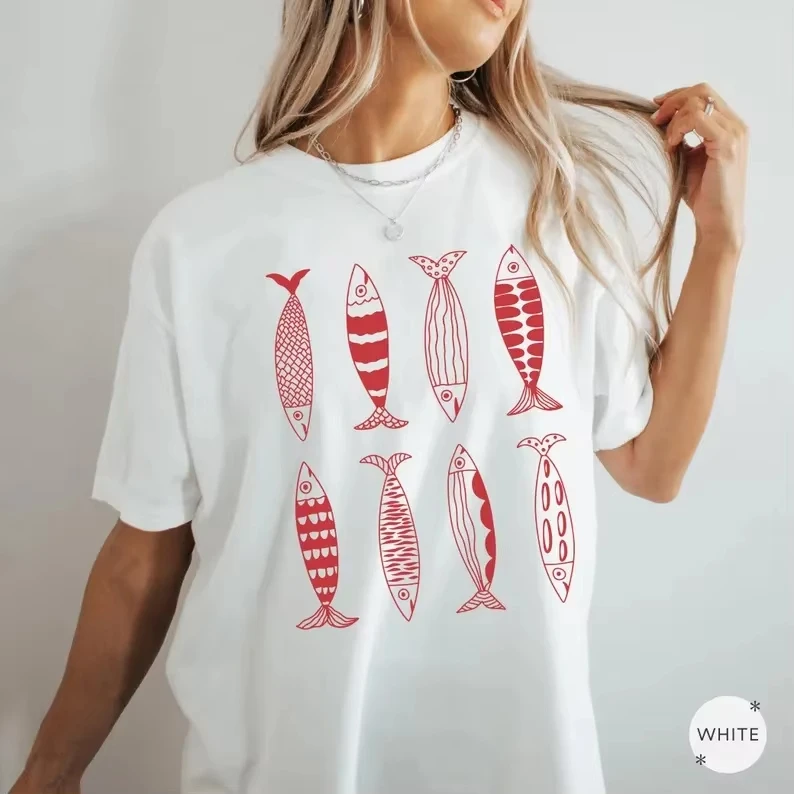 sardinas-graficas-topos-italiano-estanhado-peixe-impressao-feminina-casual-camiseta-de-manga-curta-algodao-tshirt-vintage-roupas-femininas-y2k