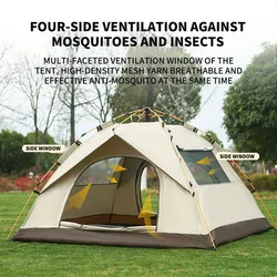 New Outdoor Camping Tent Conveniente Full-automatic Quick-opening Rain-Proof e Sunscreen Tent 3 a 4 Pessoas Camping Tent 2023