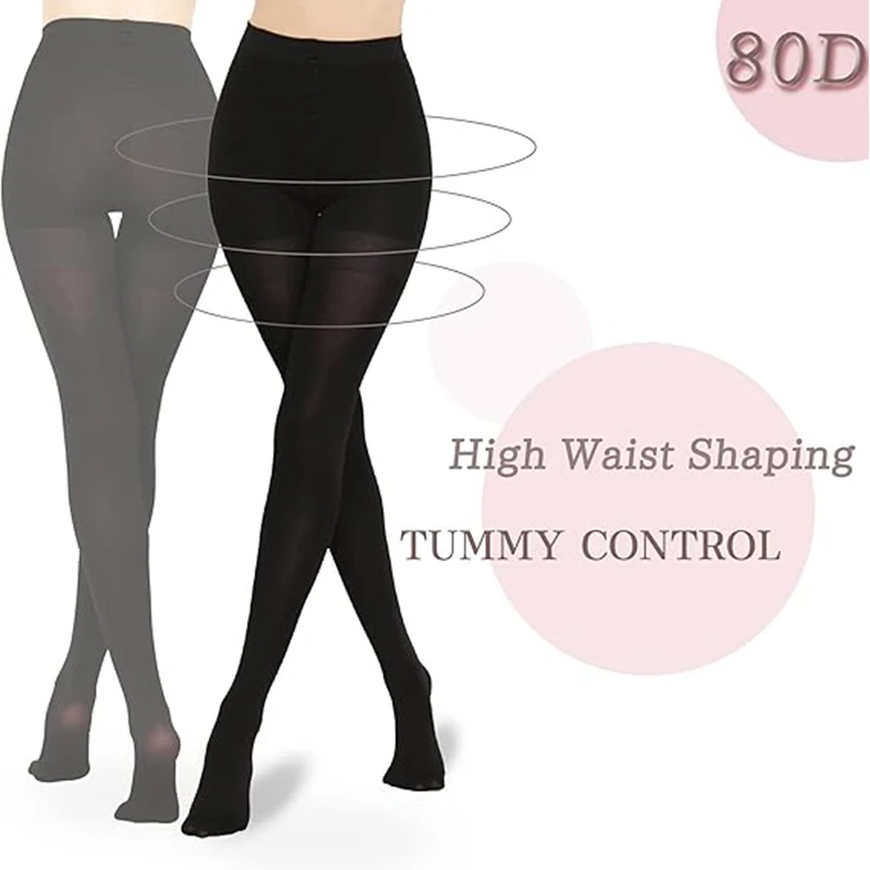 HA WA 80D Ultra-thin Tights Female Sexy Stocking High Elasticity Nylon Stockings Anti-hook High Waist Tummy Pantyhose