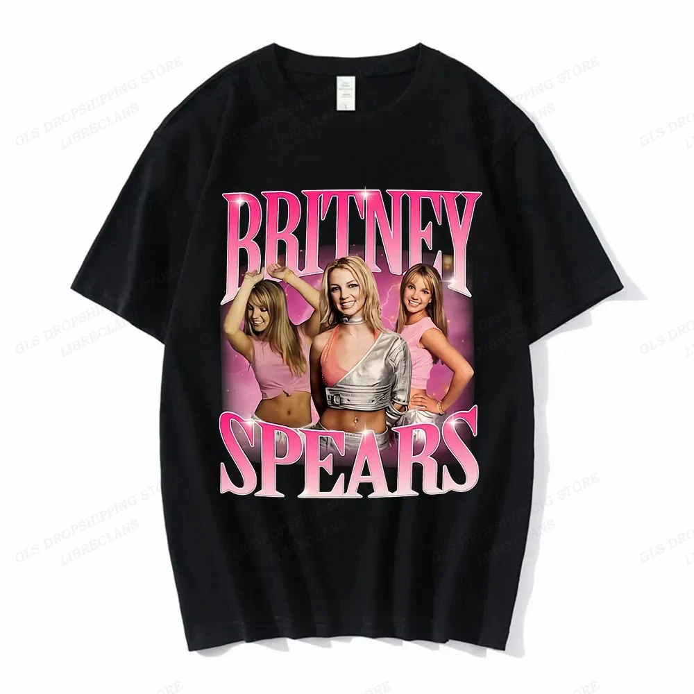 90s Singer Britney Spears T Shirt Men Women Fashion T-shirt Kids Hip Hop Tops Tees Cotton Summer Tshirt Music Album Tops Rapper