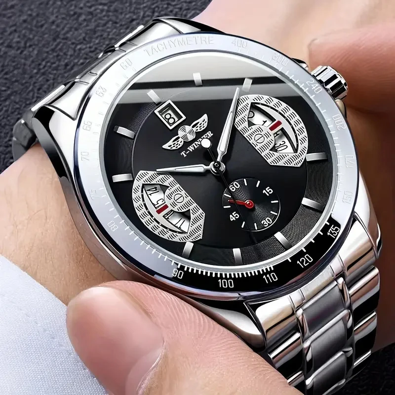 Luxurious Men's Watches, Featuring Business and Fashion-Forward Round Mechanical Designs, Perfect for Parties and Everyday Wear, a Stylish and Sophisticated Timepiece, Ideal as a Birthday Gift
