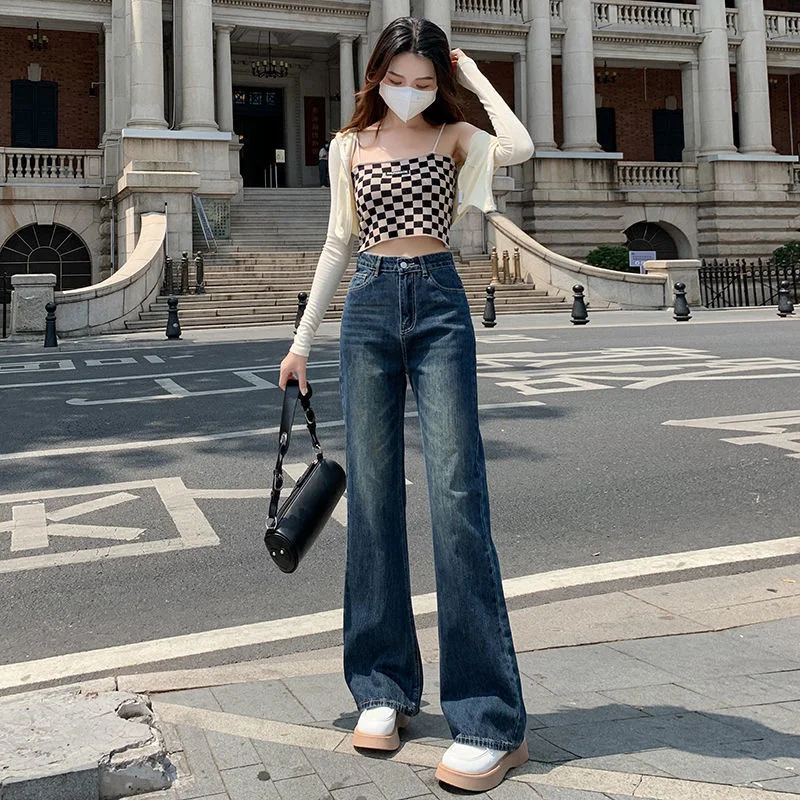 

Flare Jeans Women's High Waist 2023 Leg Long Pants Korean Fashion Pantalon Women Clothing Pants Baggy Jeans