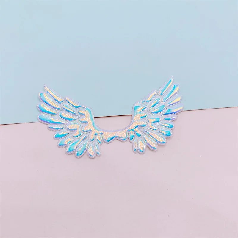 Gepolsterte Laser-Engelsflügel-Applikationen für Babykleidung, Kopfbedeckung, Haarspange, Schleifenzubehör, Aufnäher, 7 x 4 cm, 40 Stück – Detail 5