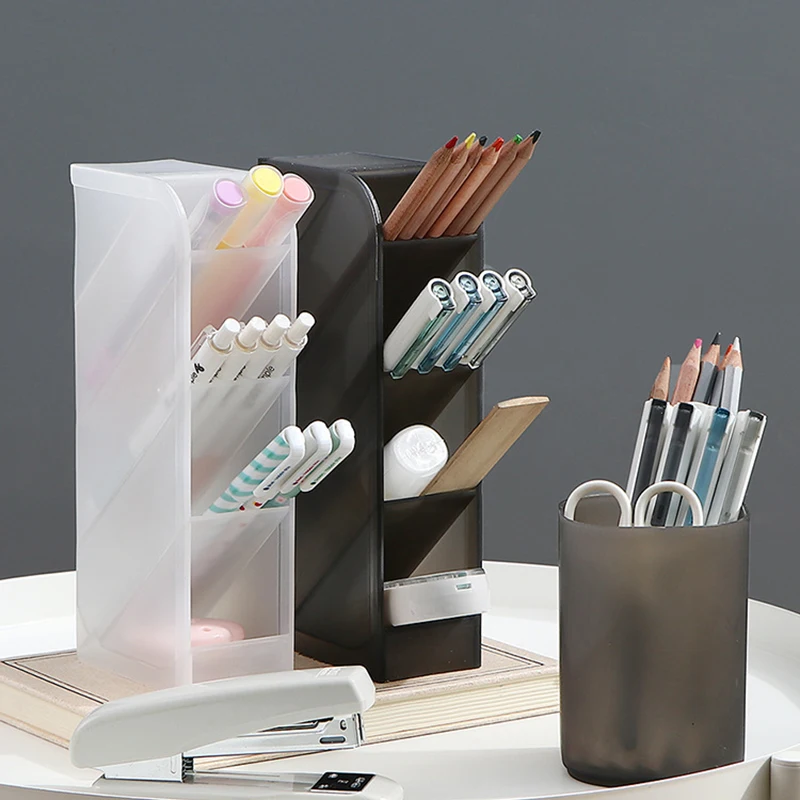 Creative Multifunctional Desktop Organizer Pen Holder Makeup Storage Box School Office Accessories Pen Holder Brush Stand