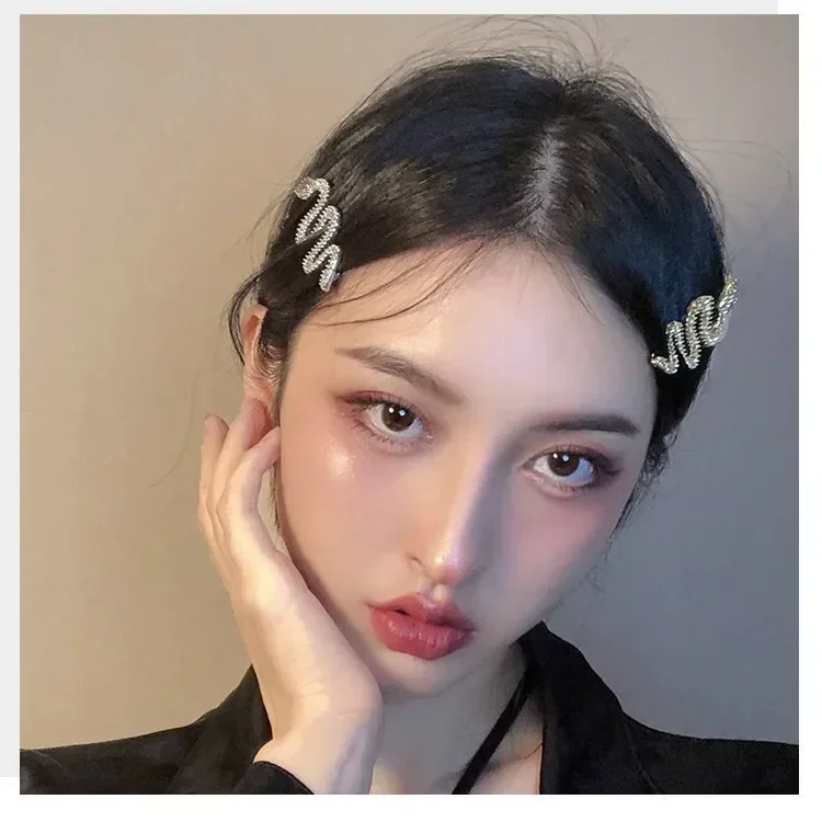 

Korean Style Spicy Girl Hair Clip Snake Shaped Hair Clip Snake Shaped Retro Headwear Dark and Cool Style Side Line Clip