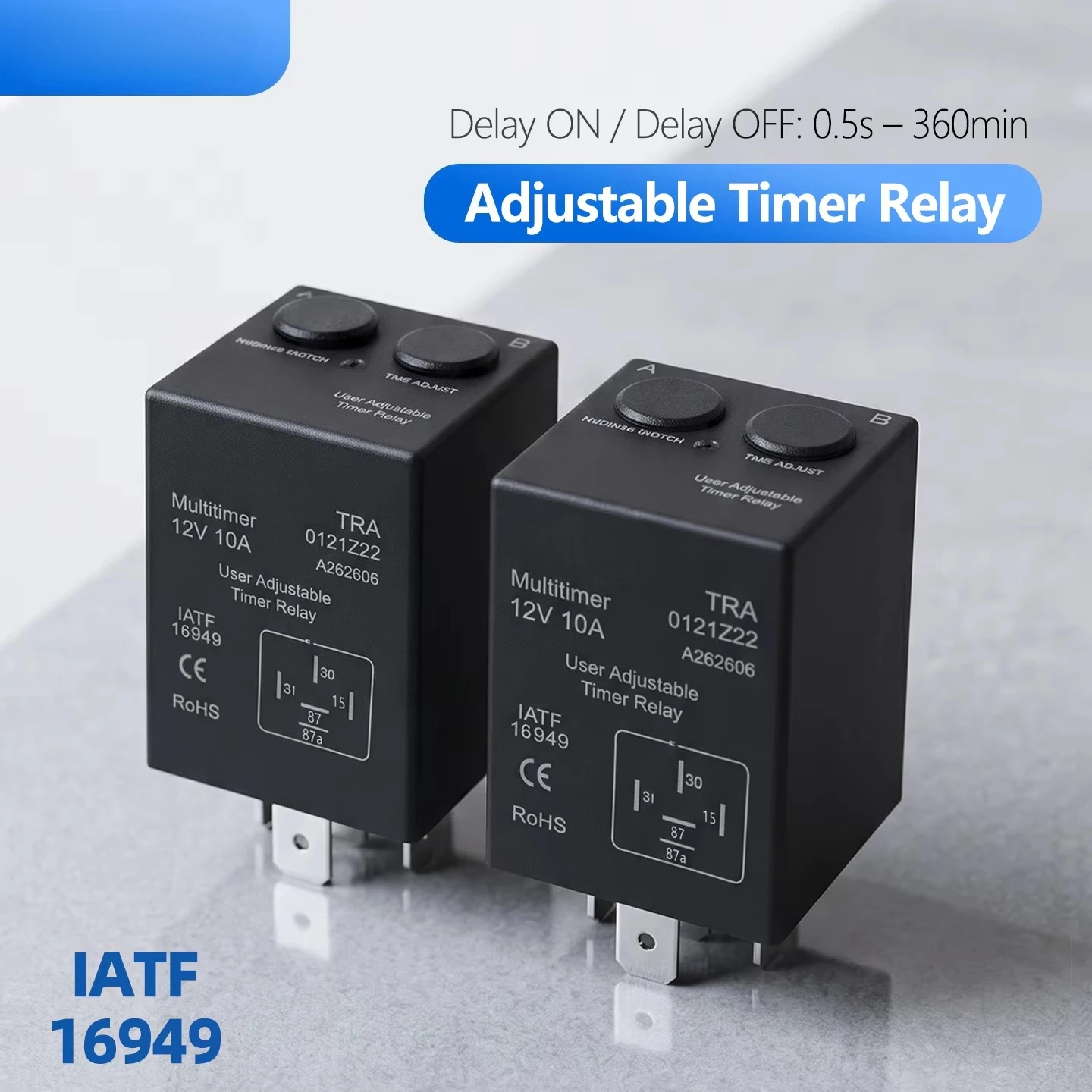 Smart Home Switch - TRA Einstellbarer Timer-Relaisschalter 12V 10A Einschaltverzögerung/Ausschaltverzögerung