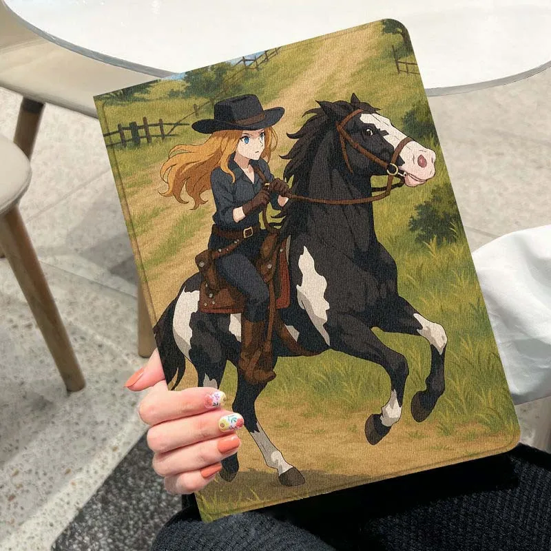 

Чехол для планшета Cool Girl Horse для iPad Pro Mini Air 1 2 3 4 5 6 7 7th 10th Gen 9.7 10.2 11 10.9 7.9 13 12.9 10.5 дюймов