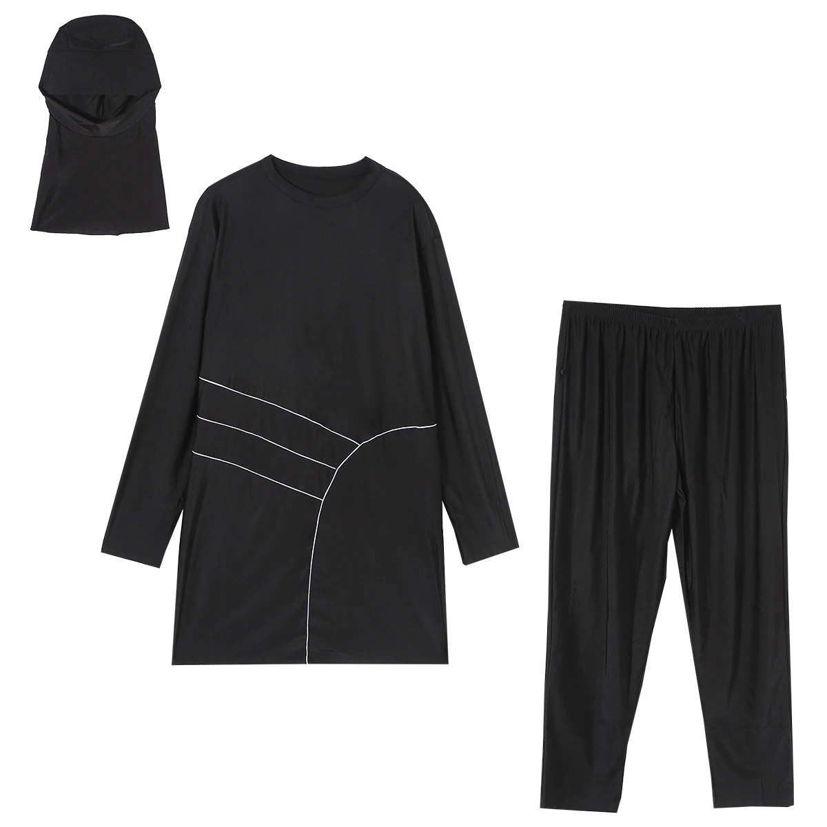 H1029 Muslim Women Fullcoverage  Long Sleeves Cover Up Burkinis Three Pieces Plus Size Swimwear Suits view 6