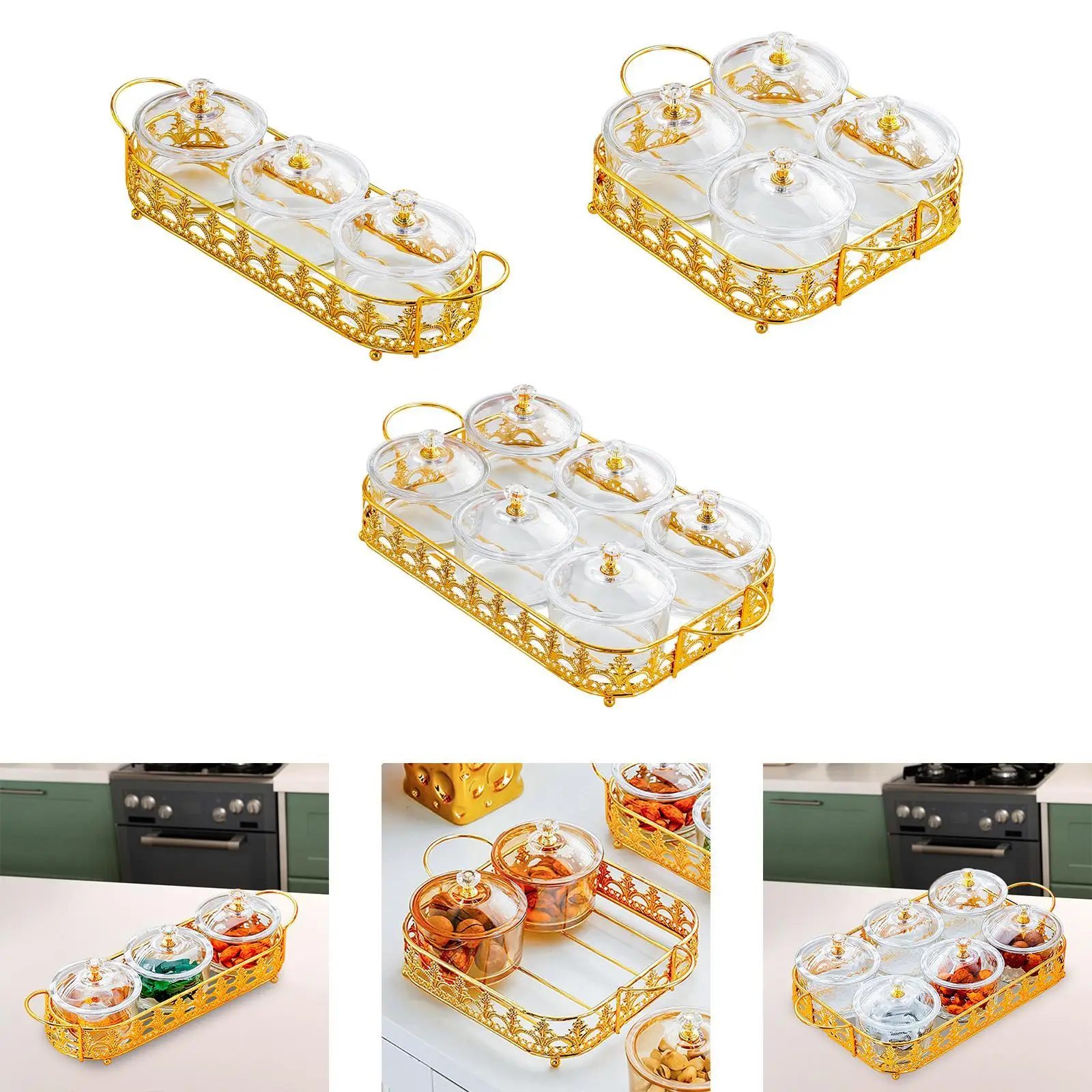 Dried Fruit Snack Serving Plate Multi Compartment for Dining Room Kitchen