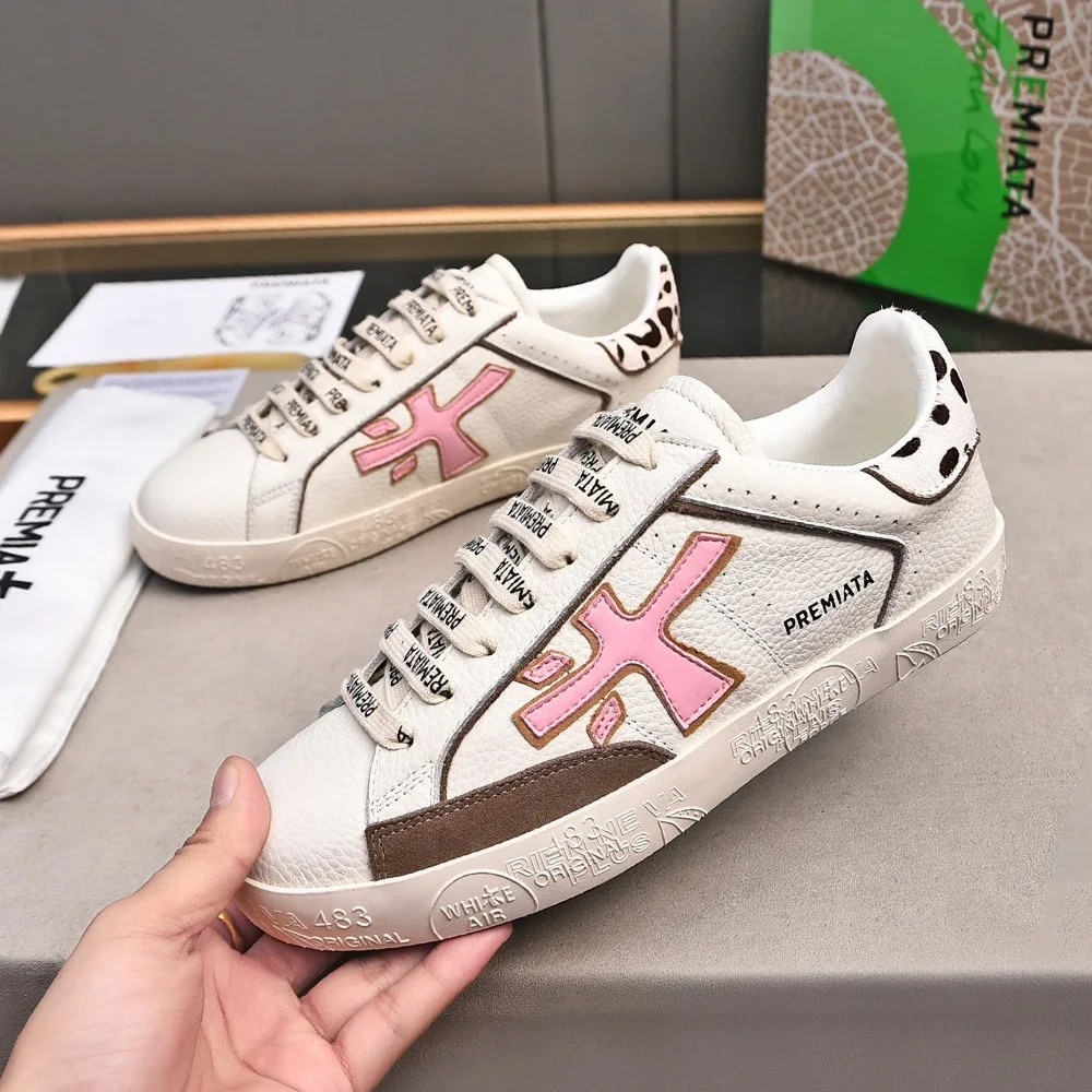 PREMIATA Simple Comfortable Casual Breathable Suede Small White Shoes Trendy Versatile Retro Niche Outdoor Couple Sneakers Shoes