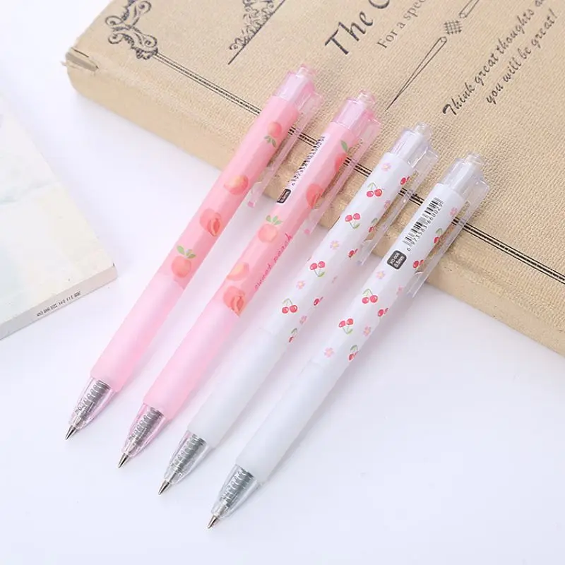 1 Piece Lytwtw's Cute Gel Pen Creative Cartoon Peaches Gift Press Office Gift School Supplies Stationery Kawaii Funny Pens