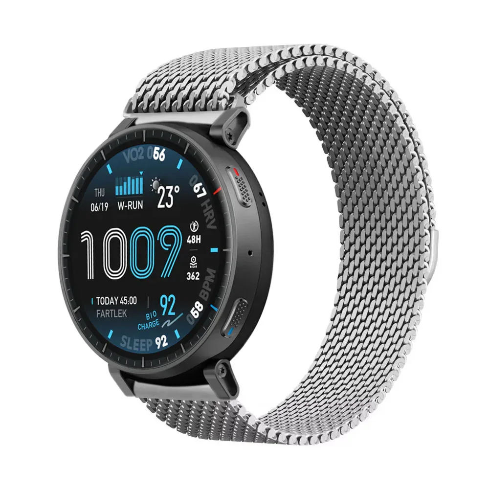 22/20mm Milanese Metal Strap for Amazfit Active Max/Balance 2/Bip 6 5 Stainless steel Wristband for Amazfit Active 3 2/GTR 4 3 2
