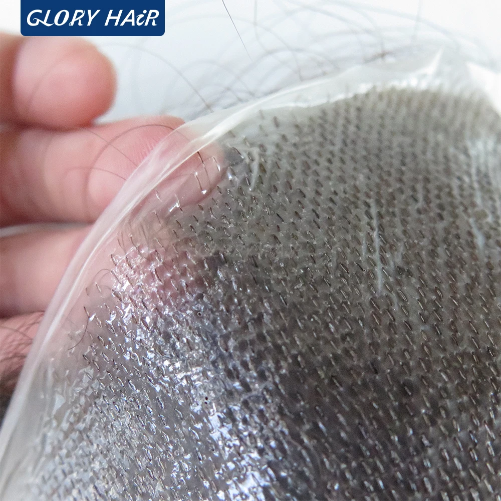OS21‑NG 0.03mm Super Thin Skin Men Toupee V Loop Human Hair Male Wig Stock Clearance Defective Item,Base May Have Scratches