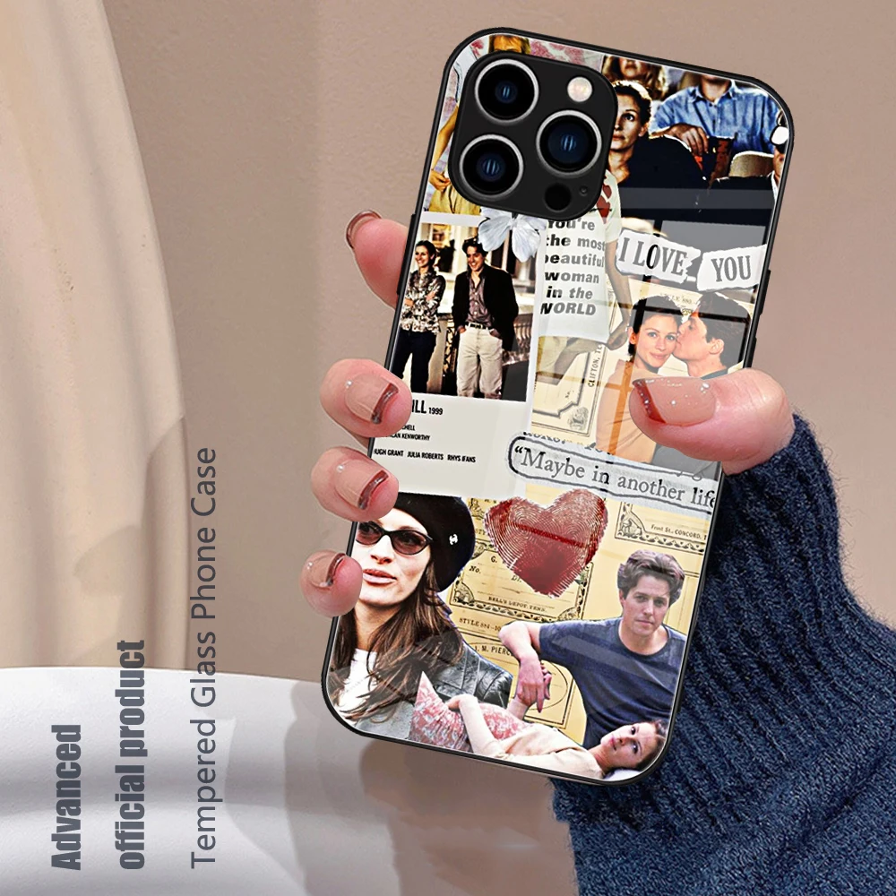 For IPhone 15 Notting Hill Movie Phone Case Glass for IPhone 13 14 12 11Pro XR XS MAX 14 Plus SE Pro Design Glass Cover