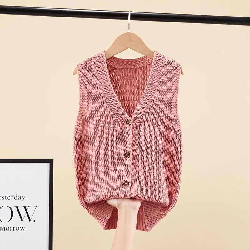 Kids Knitted Vest 100%Cotton Autumn/Winter V-Collar Warm Soft Waistcoat For Teen Girls 5-15 Years Wear 6