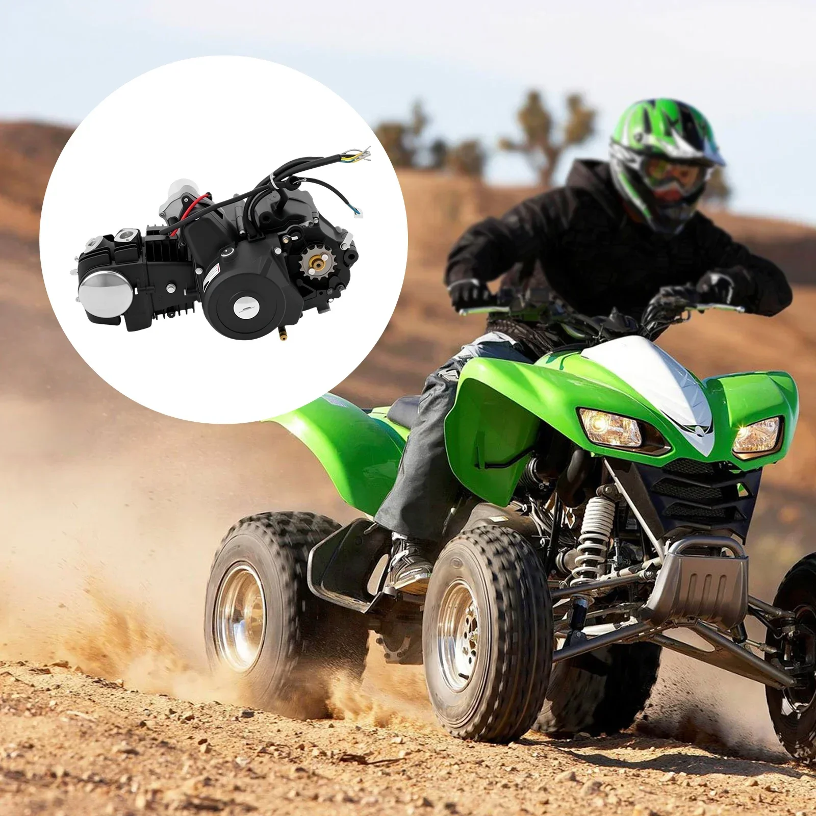 125cc 4-stroke ATV Engine Motor 7.64HP Electric Start Air Cooling CDI Ignition Motor 7500rpm
