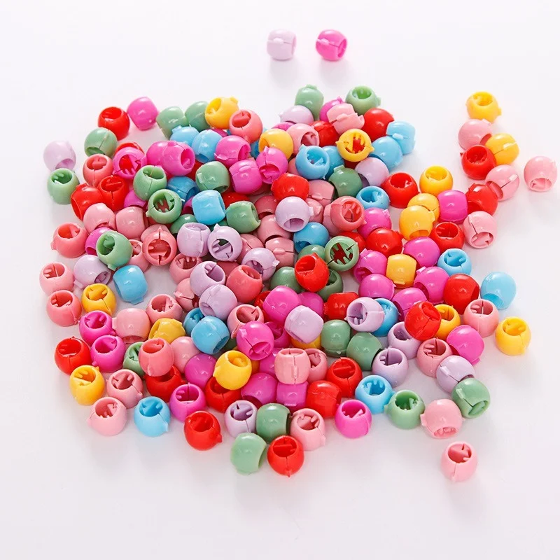 30/100pcs Hair Braids Maker Beads Headwear Cute Candy Colors Plastic Hairpins Hair Claw Clips for Women Girls Hair Accessories