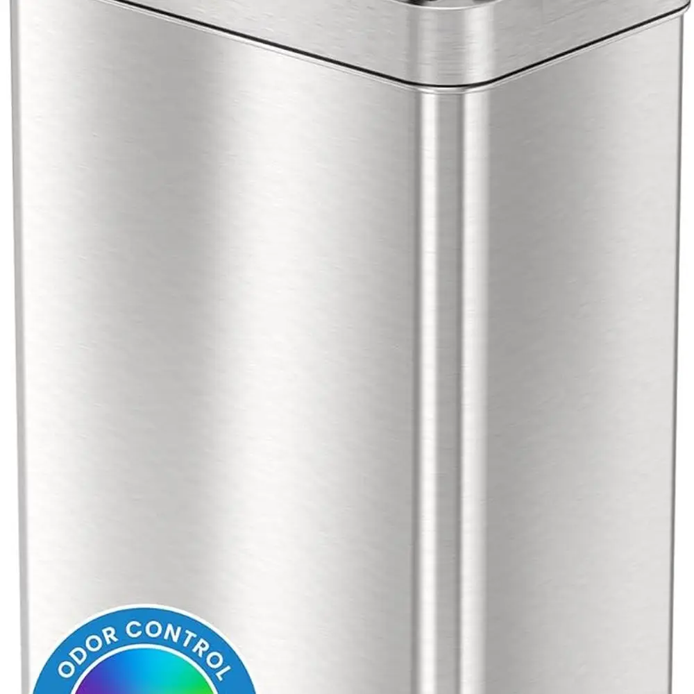 

18 Gallon Wings Open Kitchen Trash Can with Lid and Odor Filter, Dog Proof Lid Lock 68 Liter Slim Stainless Steel Garbage Bin Ho