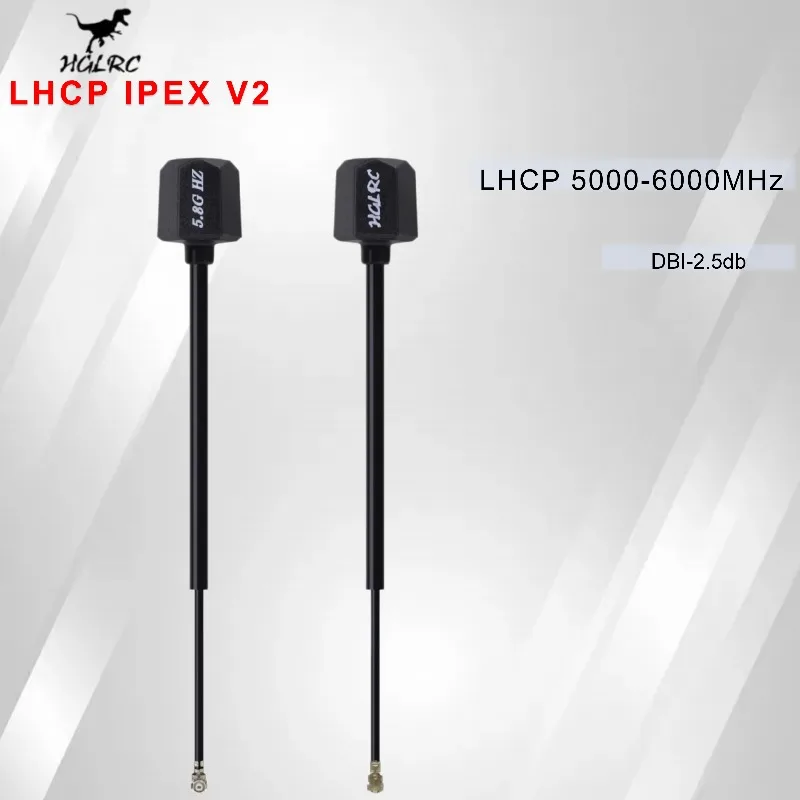 Antena HGLRC Mini Long Range Hammer V2 LHCP IPEX 2.5dBi 5.8GHz 130mm para Rekon35 V2 y Drones de Carreras RC FPV
