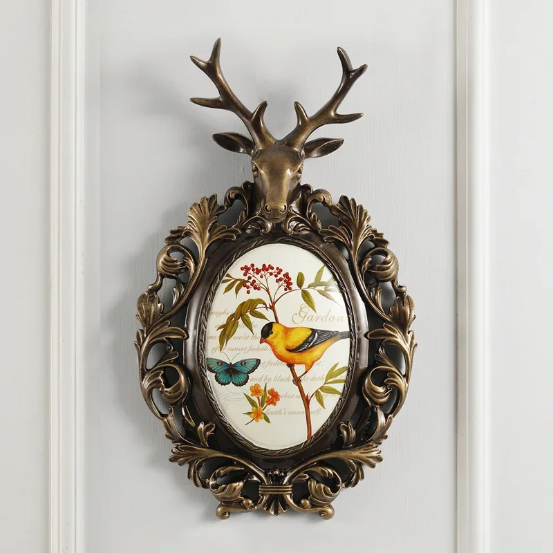 

Deer Headhanging Wall Decoration Living Room Decoration Pendant European American Retro Bedroom Decoration