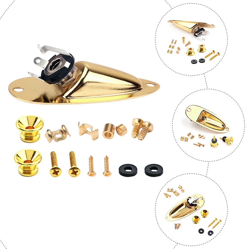 

1Set Electric Guitar Strap Buckles String Trees Metal Guitar String Retainer Kit Easy Install -Lasting Use