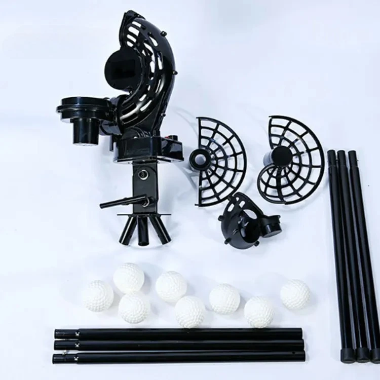 Adjustable Speed Angle Height Baseball Pitching Machine 3-Wheel Mute Softball Training Ball Launcher