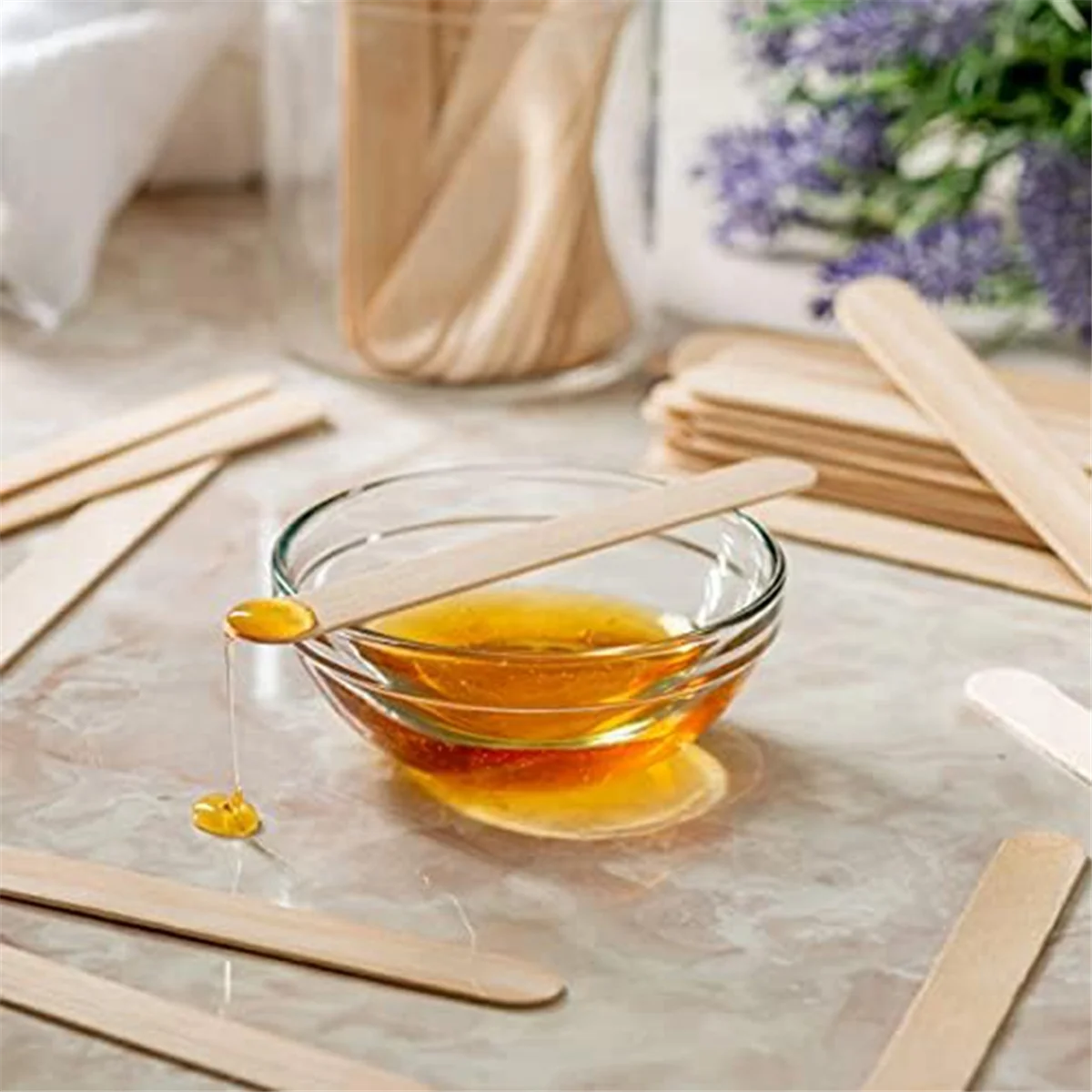 [100 Count] 3.6 Inch Wooden Multi-Purpose Popsicle Sticks, Craft, Ice Cream, Wax, Waxing, Tongue Depressor Wood Sticks HGC