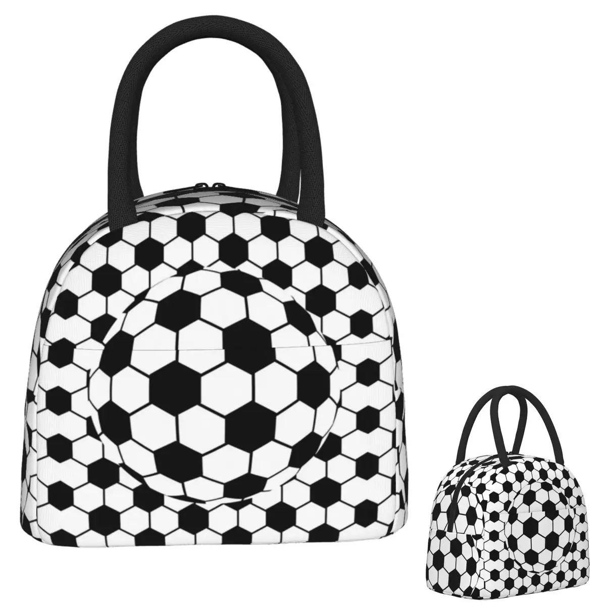 

3D Football Pattern Soccer Ball Insulated Lunch Bag for Women Children Portable Food Boxes Thermal Lunch Box Tote