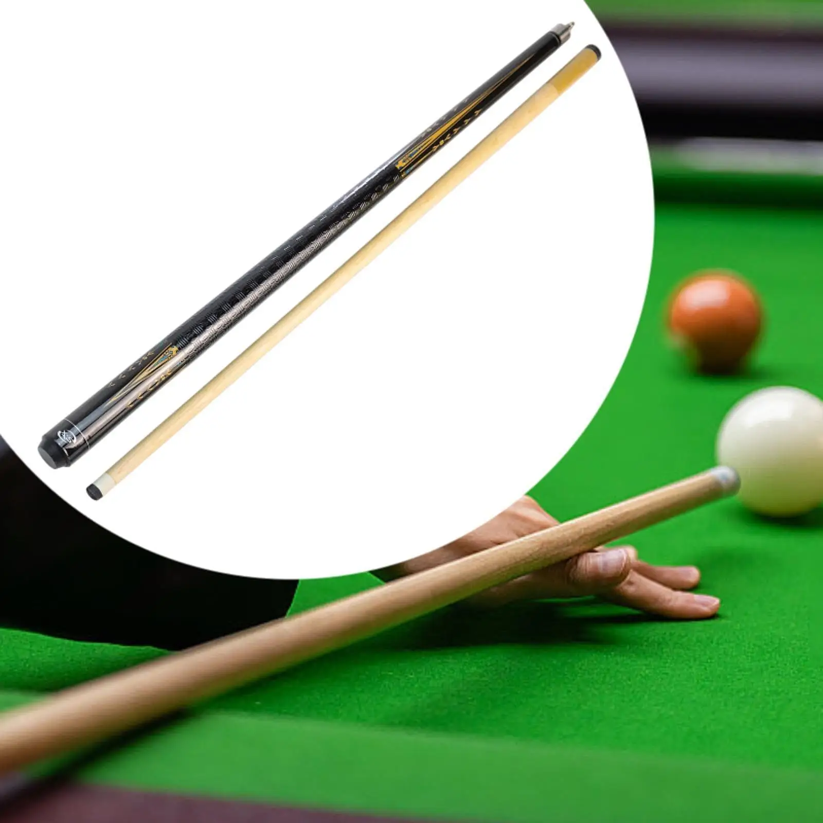 บิลเลียดสระว่ายน้ํา Cue Stick สองส่วนน้ําหนักเบา Professional Pool Stick สําหรับผู้เริ่มต้นผู้เล่นบิลเลียด Starters Club เกมห้อง