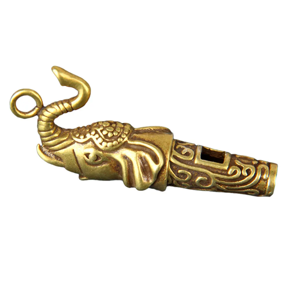 

Sturdy Brass Elephant Keychain Loud Metal Survival Outdoor Hiking Camping Emergency Signal Adults Kids Coaches Referee Hand Held